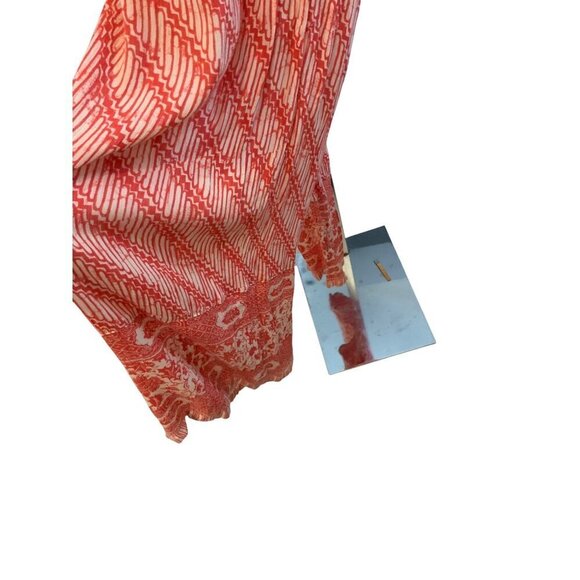 Free People jumpsuit strapless Med orange white stretchy - Picture 5 of 6